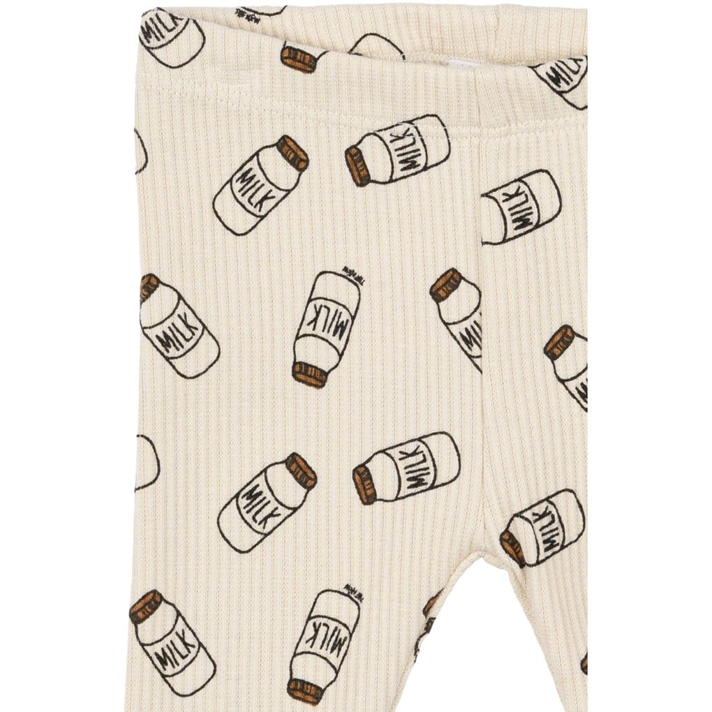 Nigel Rib Leggings - White Swan AOP - Princess and the Pea Boutique