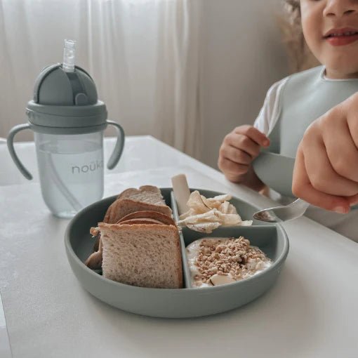 noüka Divided Suction Plate - Soft Blush - Princess and the Pea Boutique