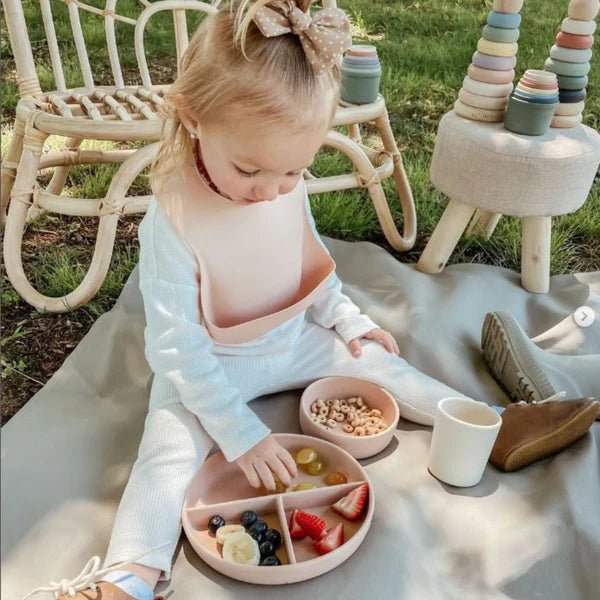 noüka Divided Suction Plate - Soft Blush - Princess and the Pea Boutique