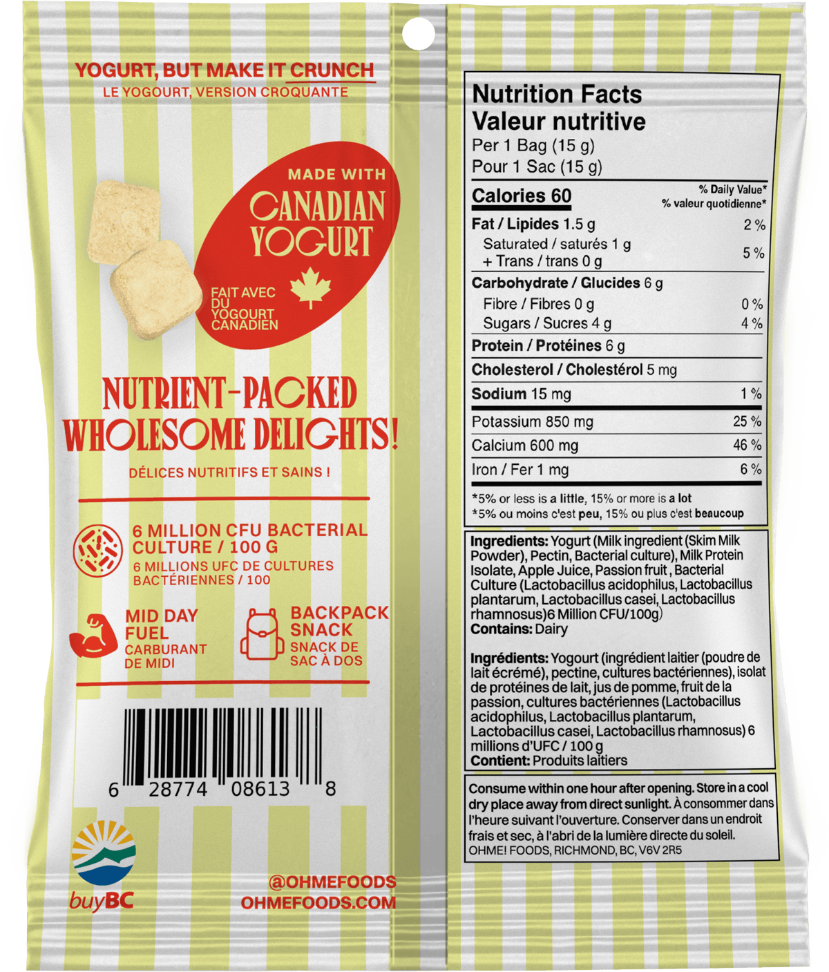 OHME! Passion Fruit Protein Crunch Snack Size 15g - Princess and the Pea Boutique