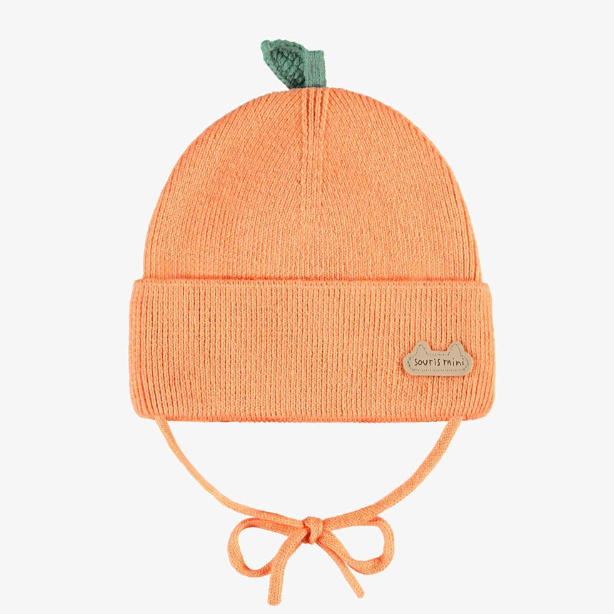 Orange knitted beanie - Princess and the Pea Boutique