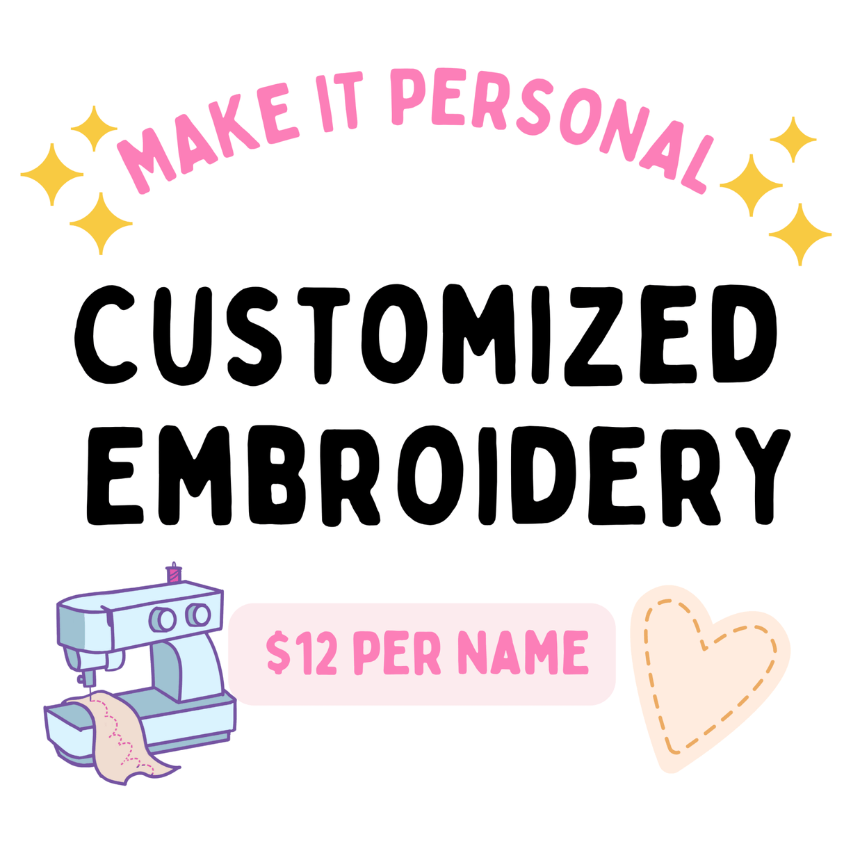 Personalized Embroidery – Add a Special Touch! ✨ - Princess and the Pea Boutique