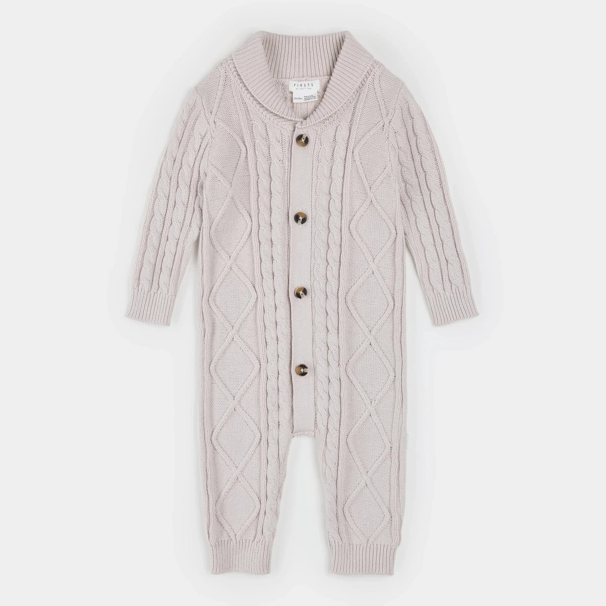 Petit Lem Beige Sweater Knit Playsuit - Princess and the Pea Boutique