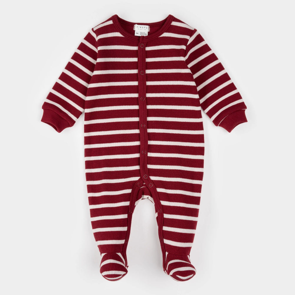 Petit Lem Scarlet Red Striped Thermal Sleeper - Princess and the Pea Boutique