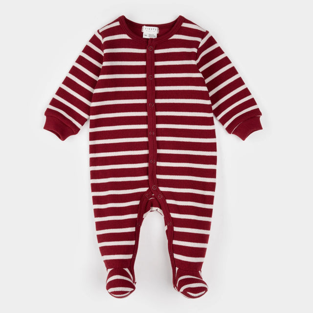 Petit Lem Scarlet Red Striped Thermal Sleeper - Princess and the Pea Boutique