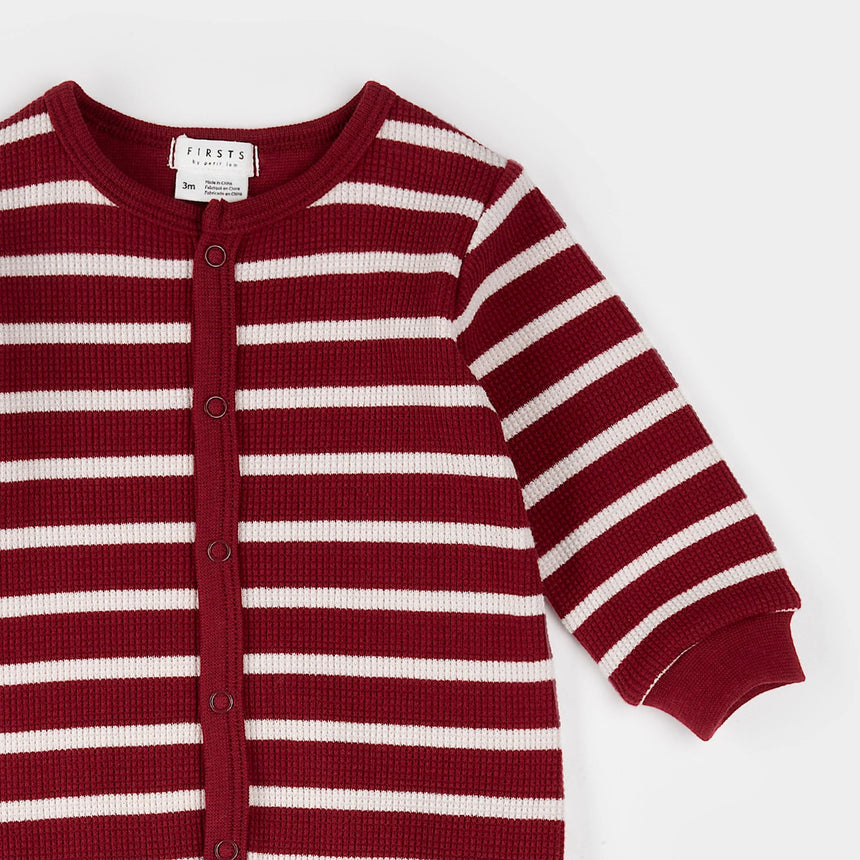 Petit Lem Scarlet Red Striped Thermal Sleeper - Princess and the Pea Boutique