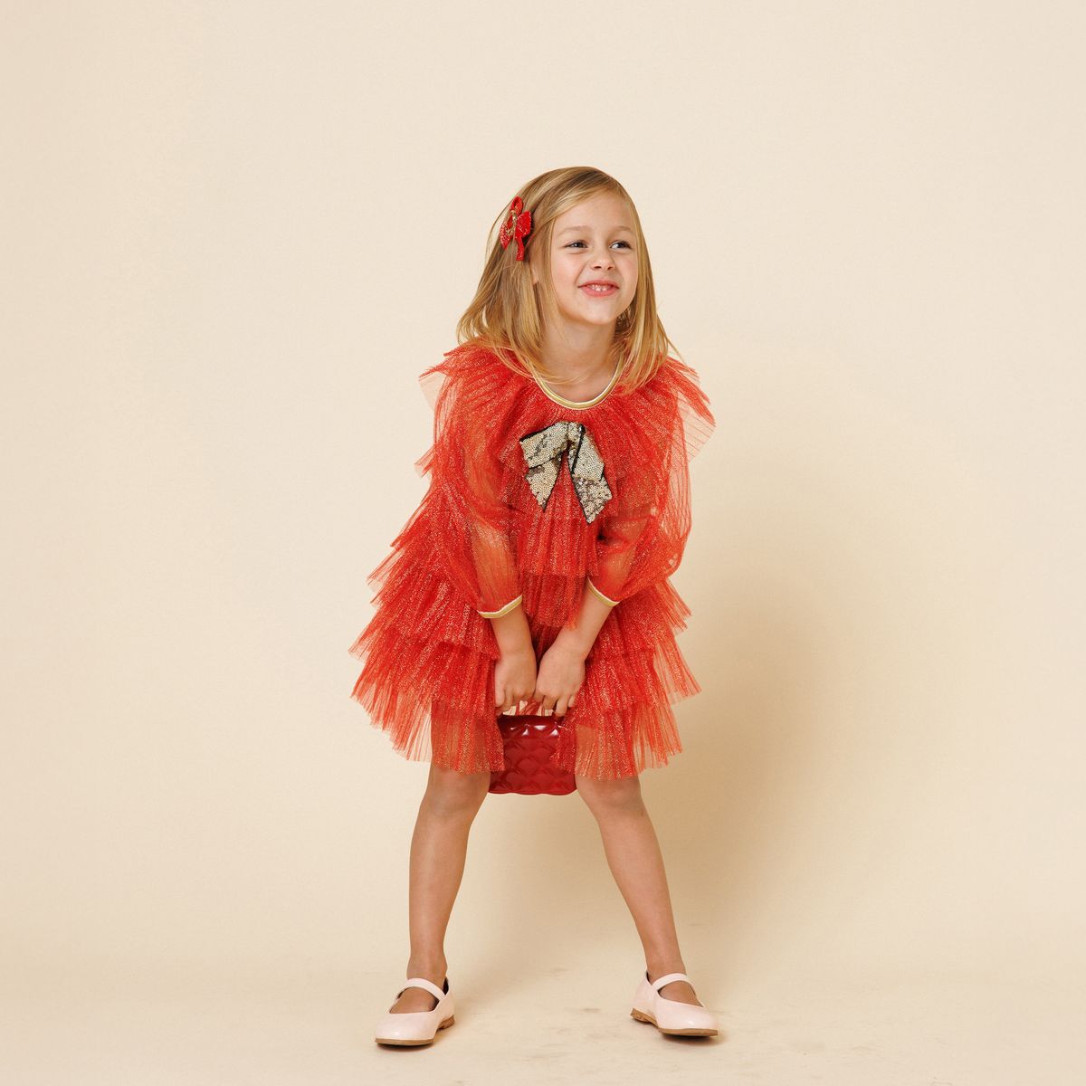 Petite Hailey Anny 6 Layered Tutu Dress Red - Princess and the Pea Boutique