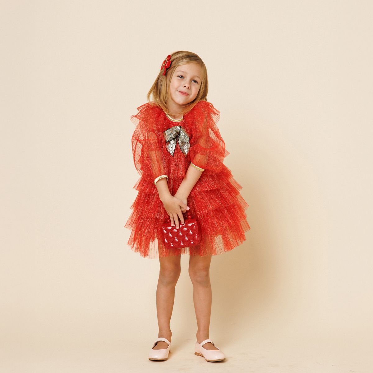 Petite Hailey Anny 6 Layered Tutu Dress Red - Princess and the Pea Boutique