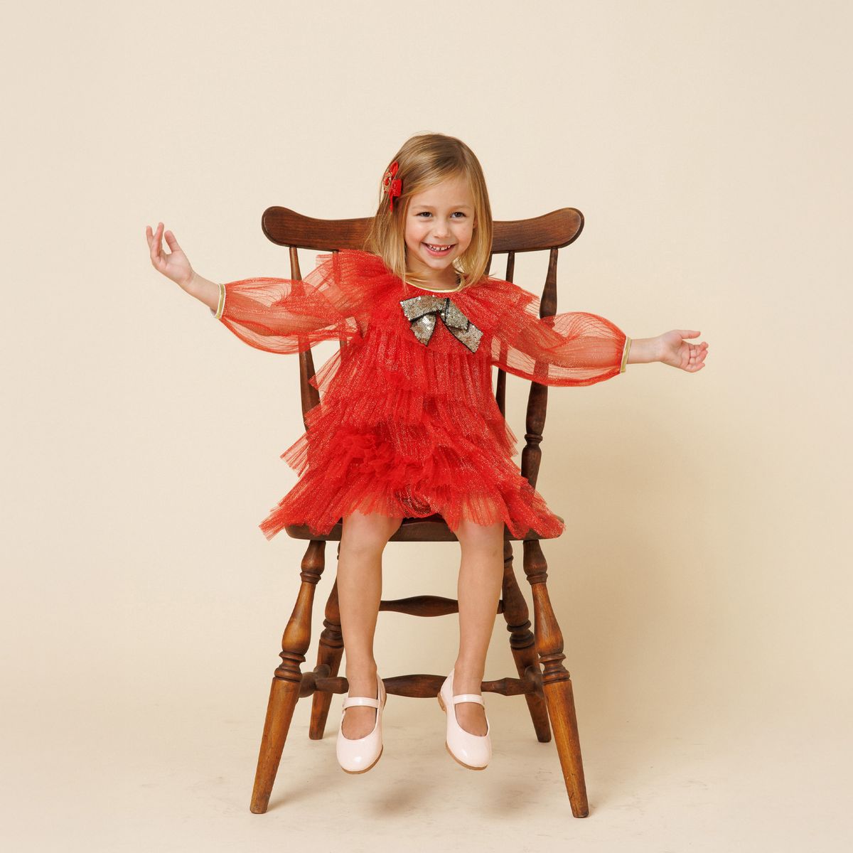 Petite Hailey Anny 6 Layered Tutu Dress Red - Princess and the Pea Boutique