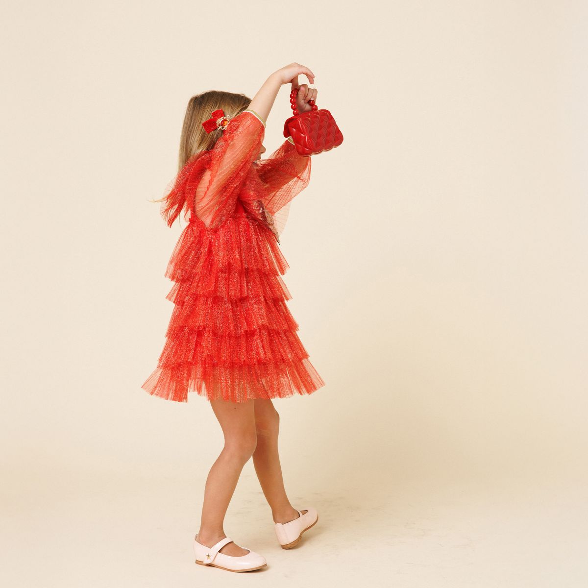 Petite Hailey Anny 6 Layered Tutu Dress Red - Princess and the Pea Boutique