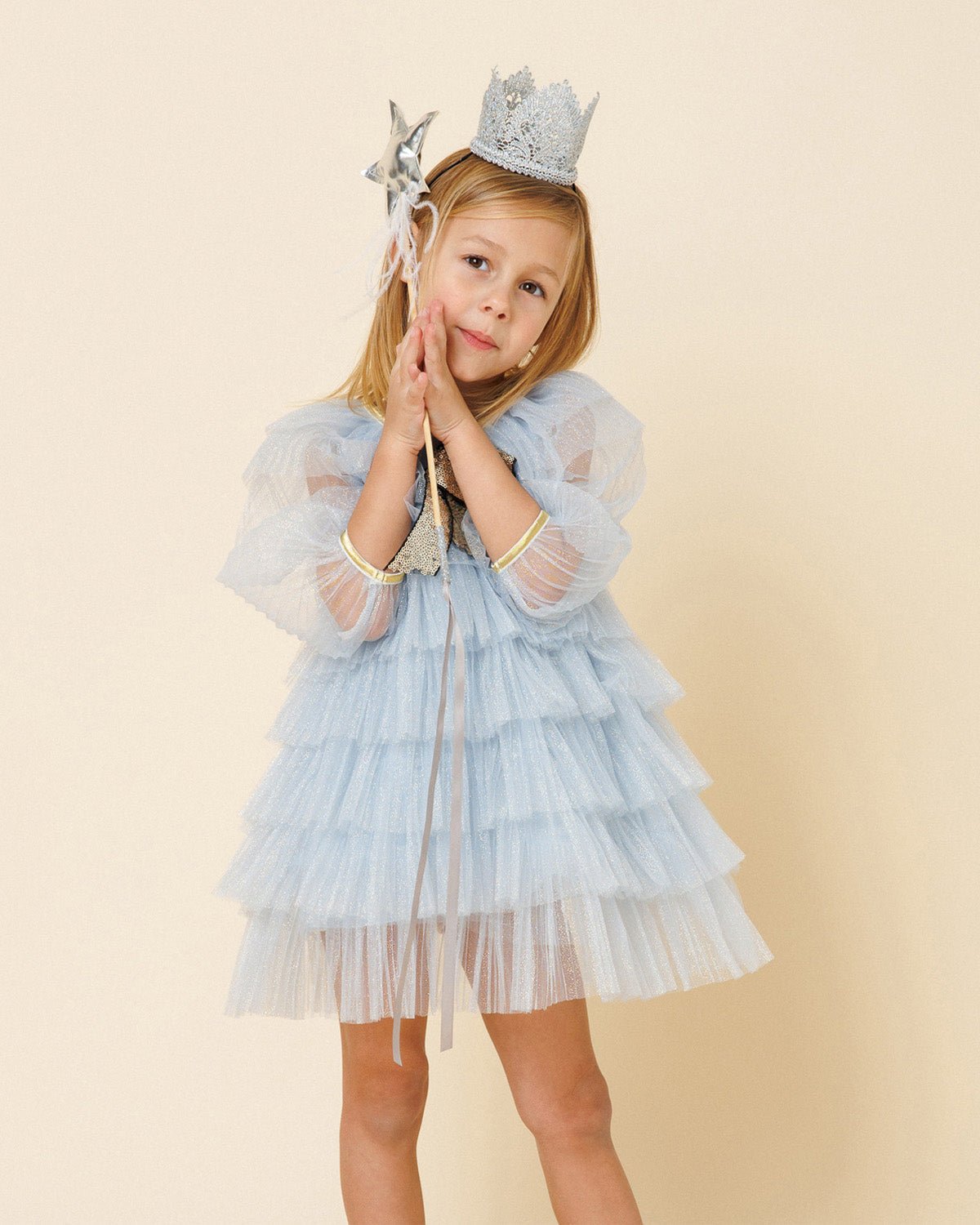 Petite Hailey Anny 6 Layered Tutu Dress Sky Blue - Princess and the Pea Boutique
