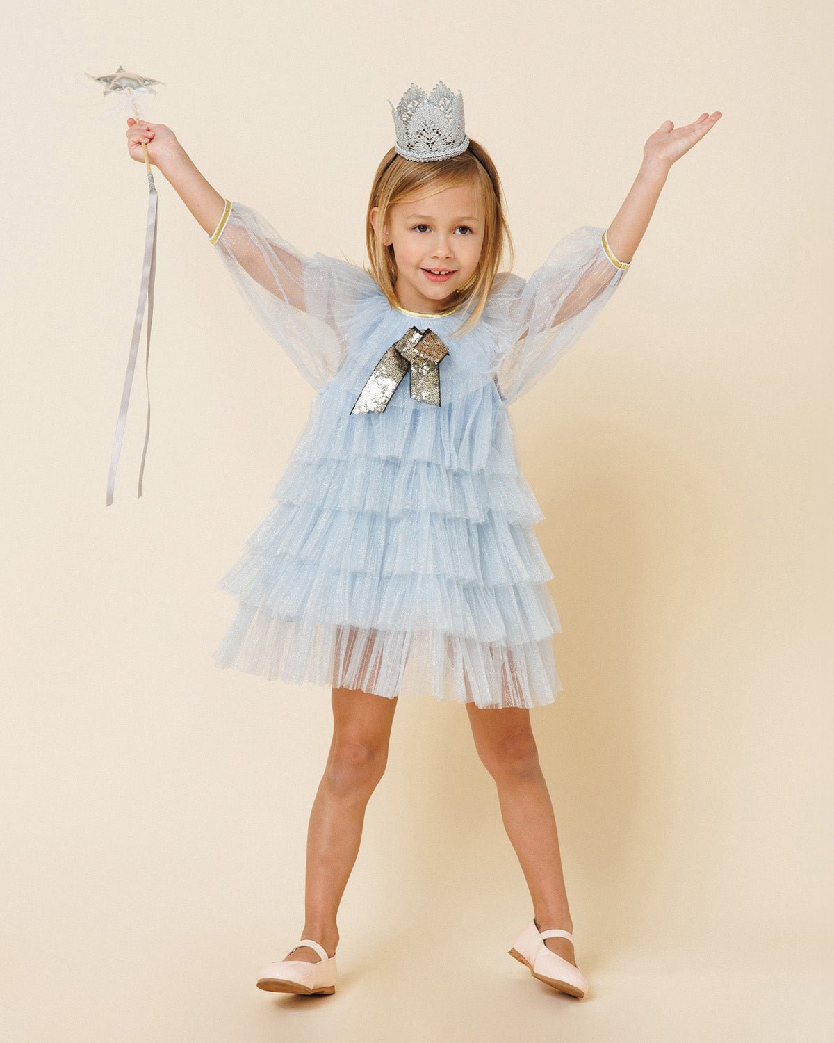 Petite Hailey Anny 6 Layered Tutu Dress Sky Blue - Princess and the Pea Boutique