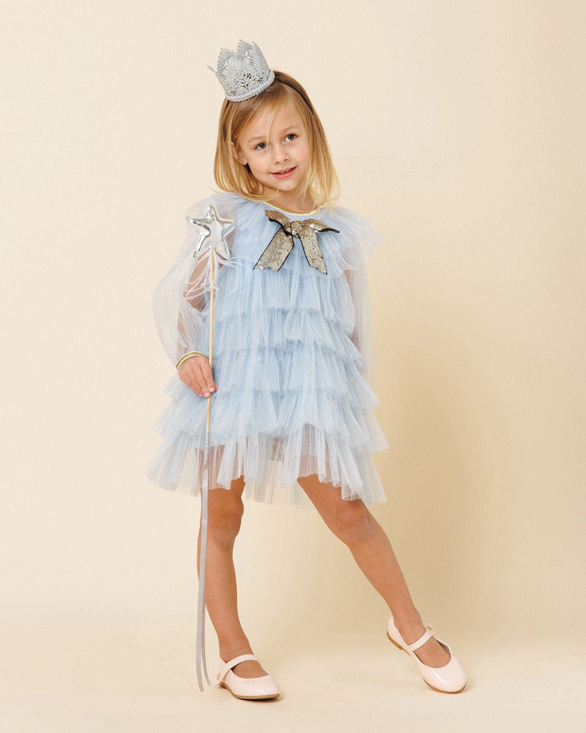 Petite Hailey Anny 6 Layered Tutu Dress Sky Blue - Princess and the Pea Boutique