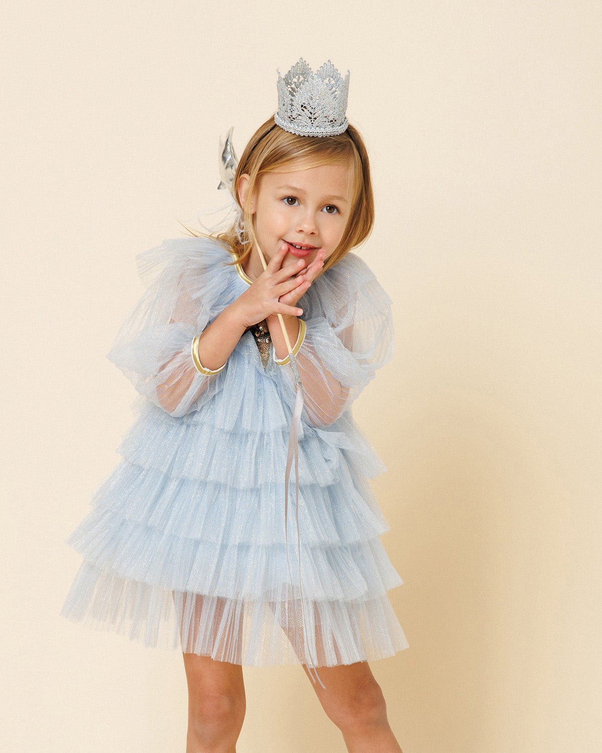 Petite Hailey Anny 6 Layered Tutu Dress Sky Blue - Princess and the Pea Boutique