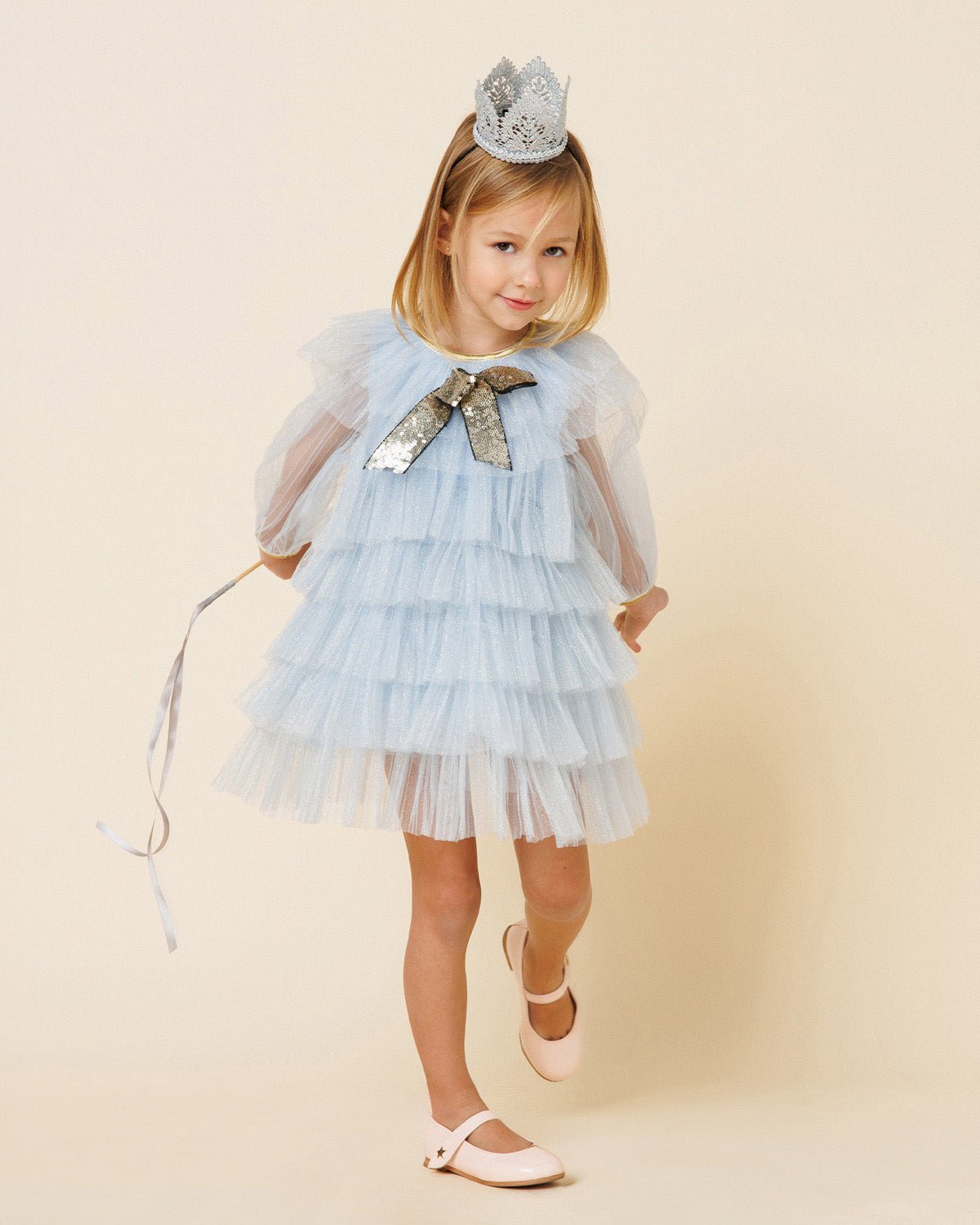 Petite Hailey Anny 6 Layered Tutu Dress Sky Blue - Princess and the Pea Boutique