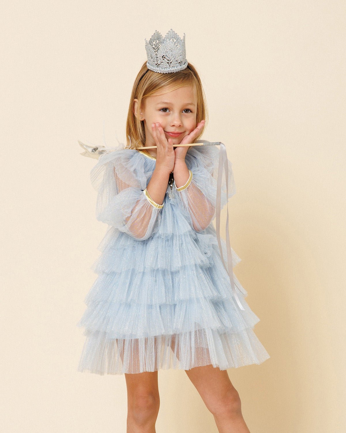 Petite Hailey Anny 6 Layered Tutu Dress Sky Blue - Princess and the Pea Boutique