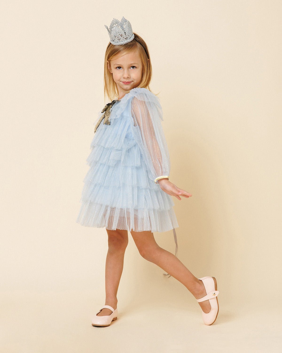 Petite Hailey Anny 6 Layered Tutu Dress Sky Blue - Princess and the Pea Boutique