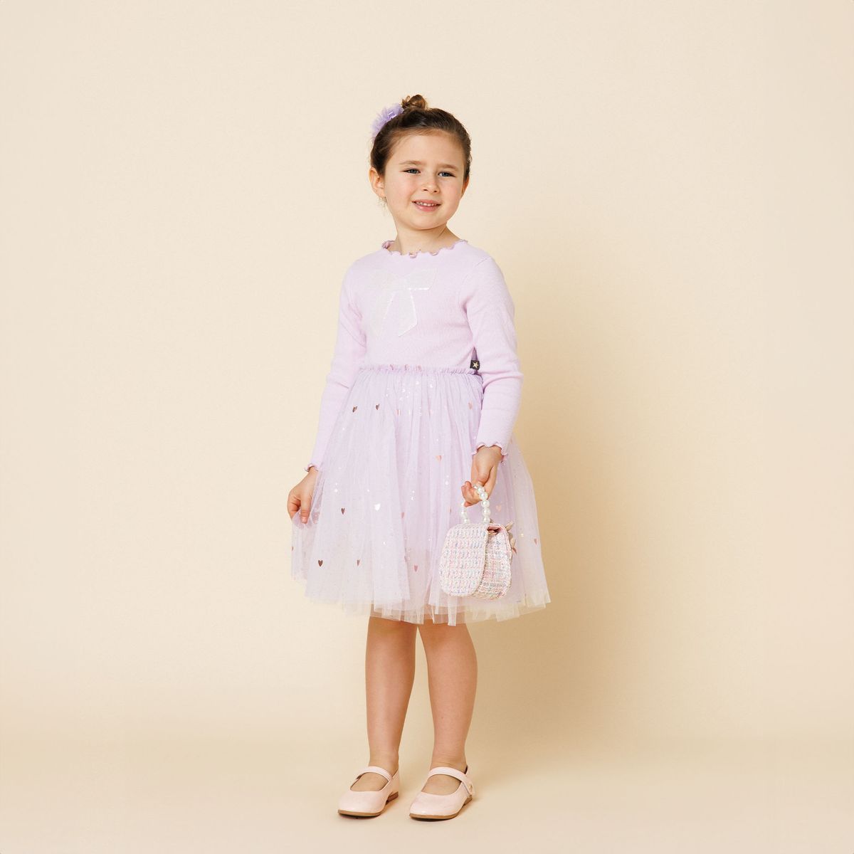 Petite Hailey Emma Bow Tutu Dress Purple - Princess and the Pea Boutique
