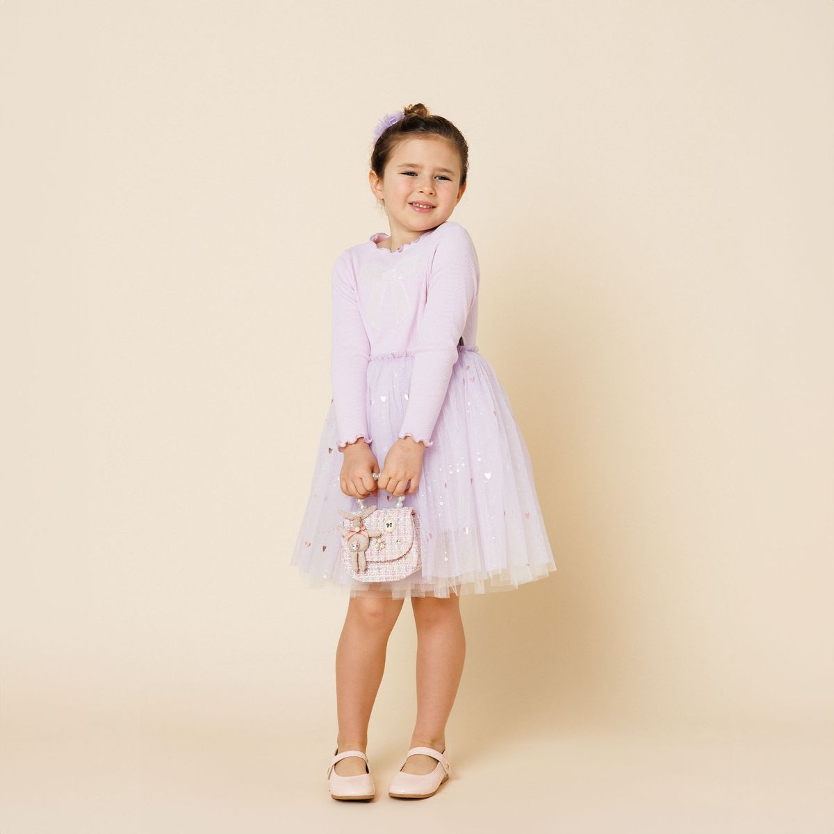 Petite Hailey Emma Bow Tutu Dress Purple - Princess and the Pea Boutique
