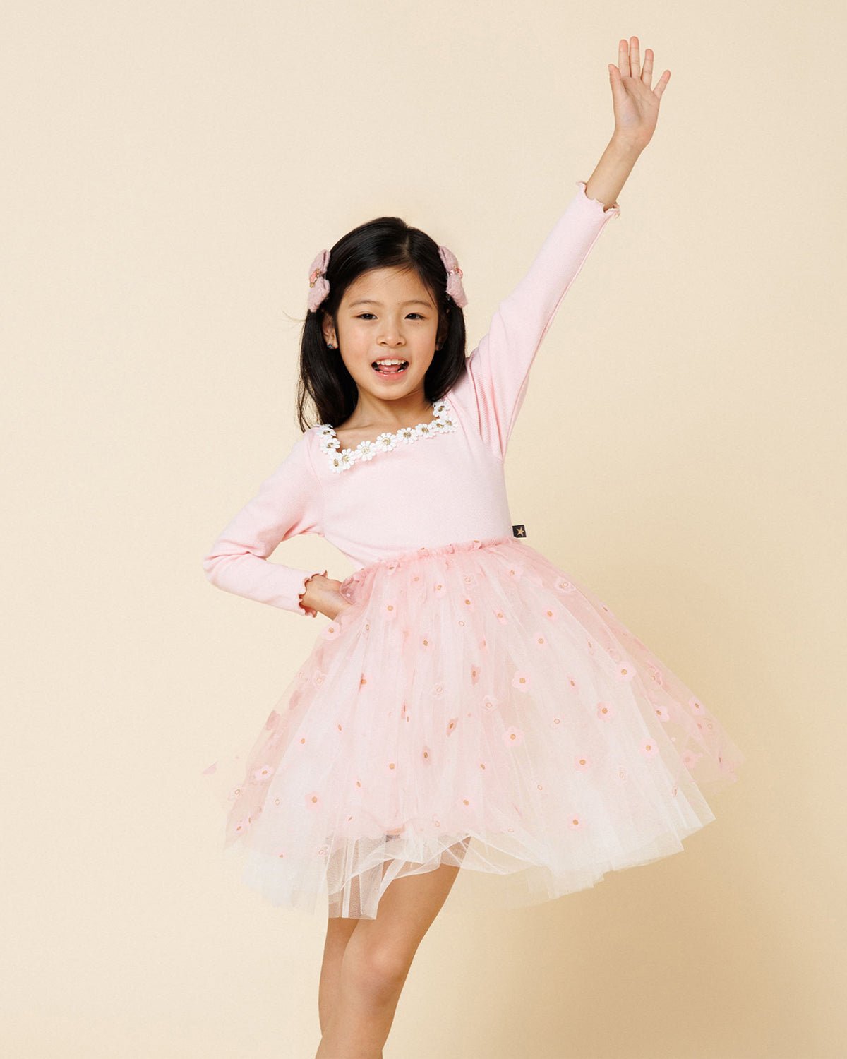 Petite Hailey Flower Lace Tutu Dress Pink - Princess and the Pea Boutique