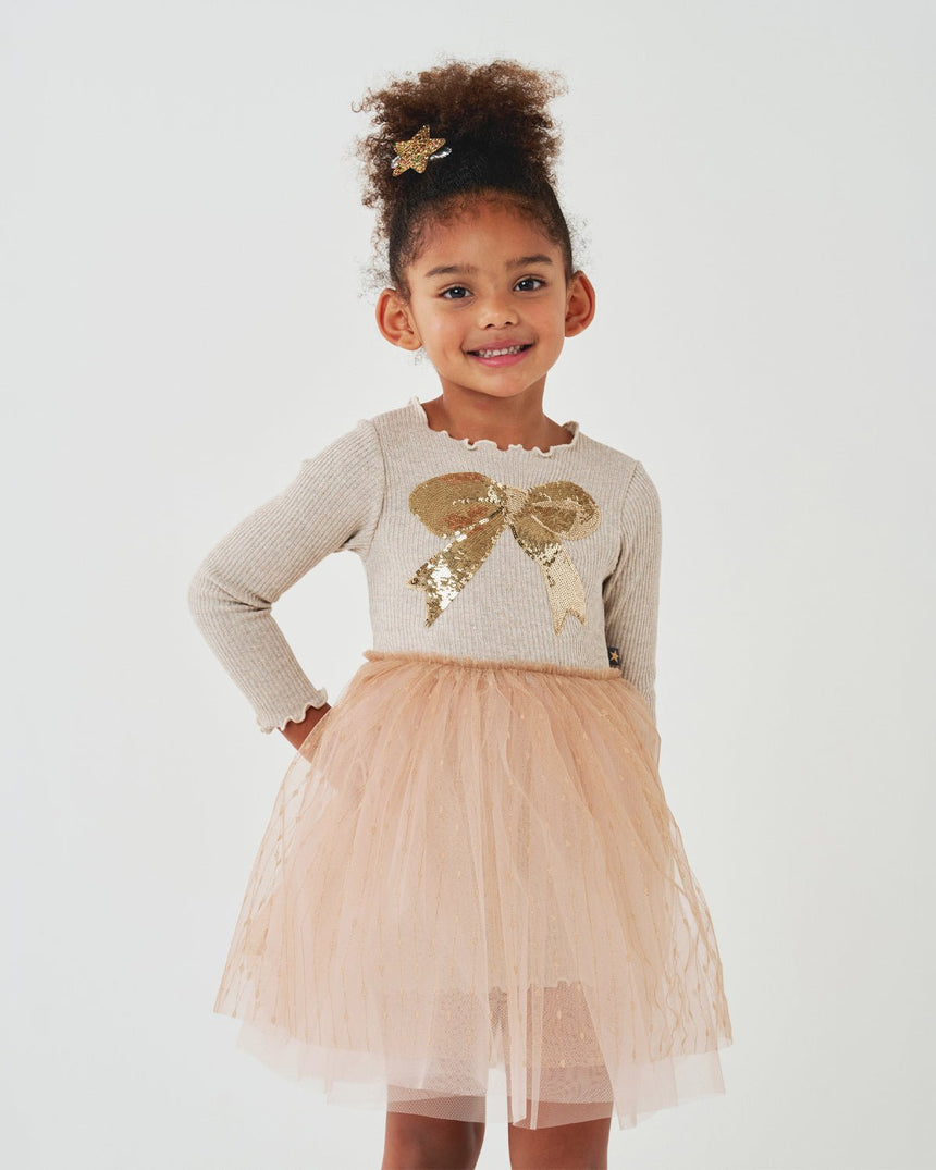 Petite Hailey Quincy Bow Tutu - Gold - Princess and the Pea Boutique