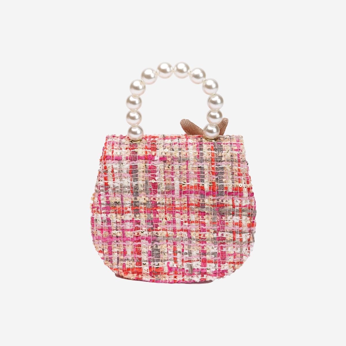 Petite Hailey Rabbit Tweed Tote - Dark Pink - Princess and the Pea Boutique