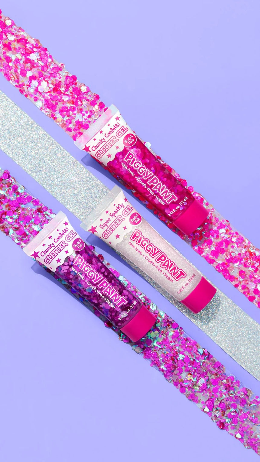 Piggy Paint Chunky Confetti Glitter Gel - Neon Purple - Princess and the Pea Boutique