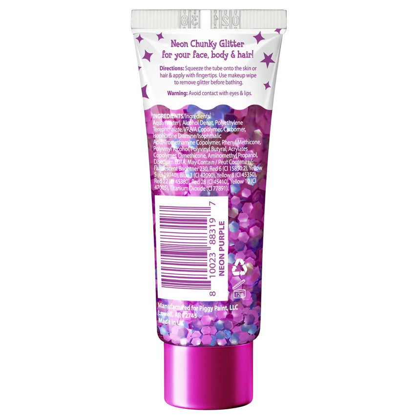 Piggy Paint Chunky Confetti Glitter Gel - Neon Purple - Princess and the Pea Boutique