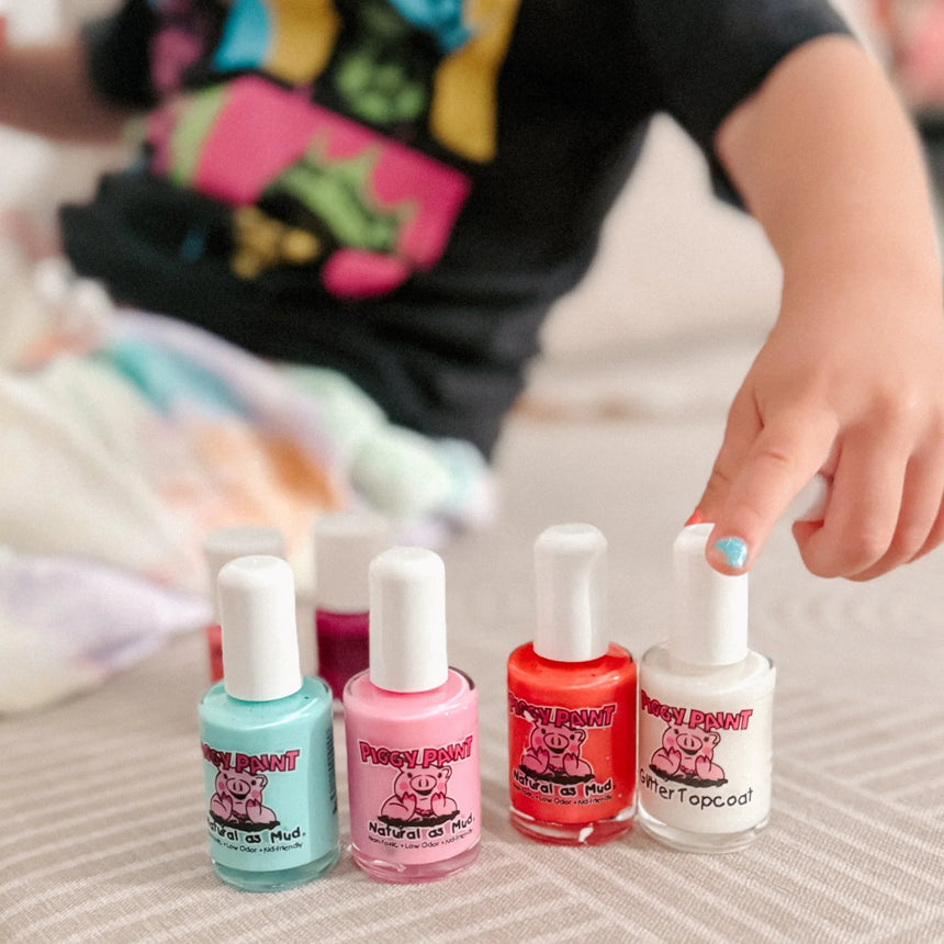 Piggy Paint Glitter Topcoat - Clear Glitter Gloss - Princess and the Pea Boutique