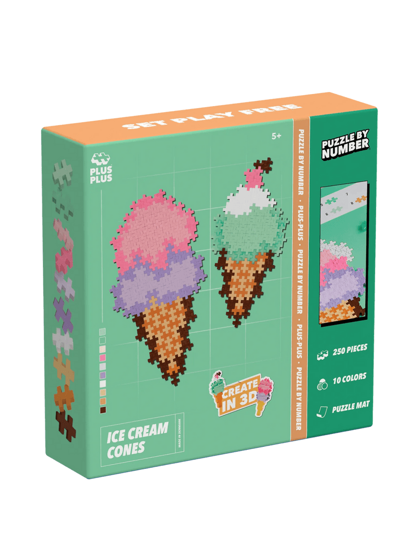 PlusPlus Puzzle By Number - Ice Cream Cones 250pcs - Princess and the Pea Boutique
