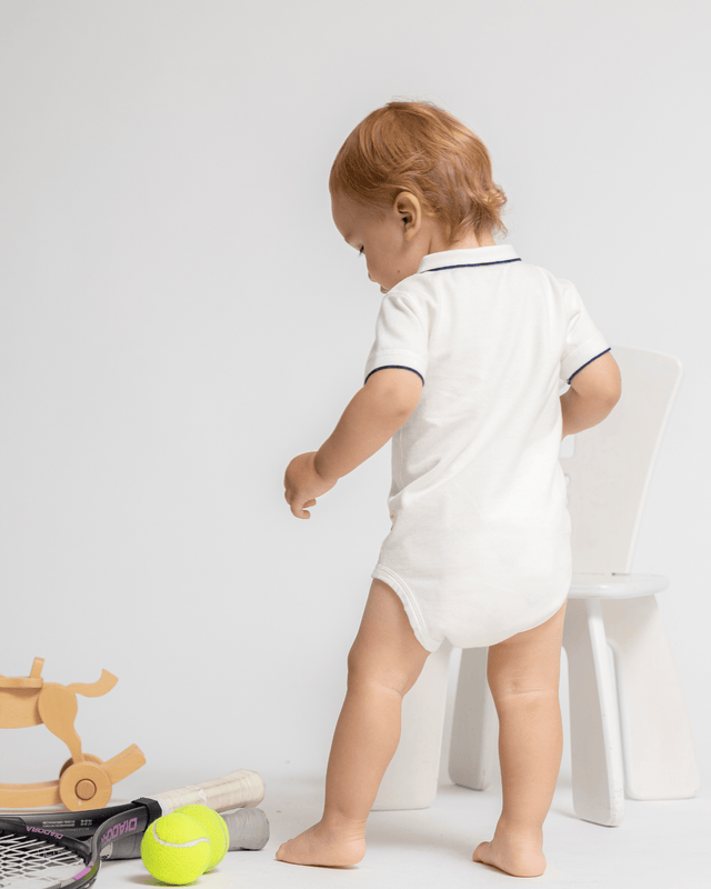 Polo Bodysuit - Tennis Embroidery - Princess and the Pea Boutique