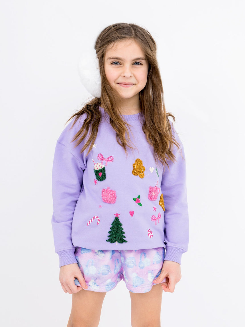Preppy Goose Christmas Motif Sweatshirt - Princess and the Pea Boutique