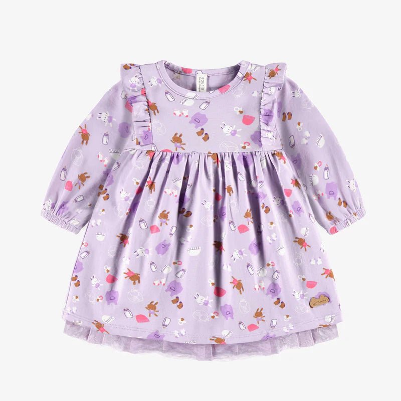 Purple dress with all over print - Princess and the Pea Boutique