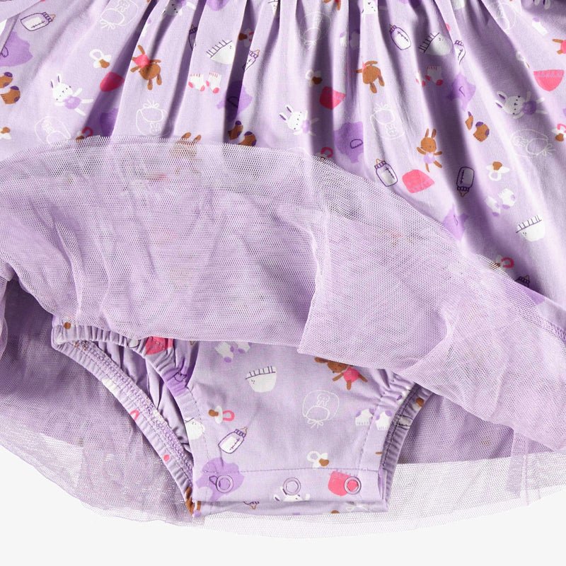 Purple dress with all over print - Princess and the Pea Boutique