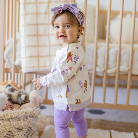 Purple headband with all over print, newborn - Princess and the Pea Boutique