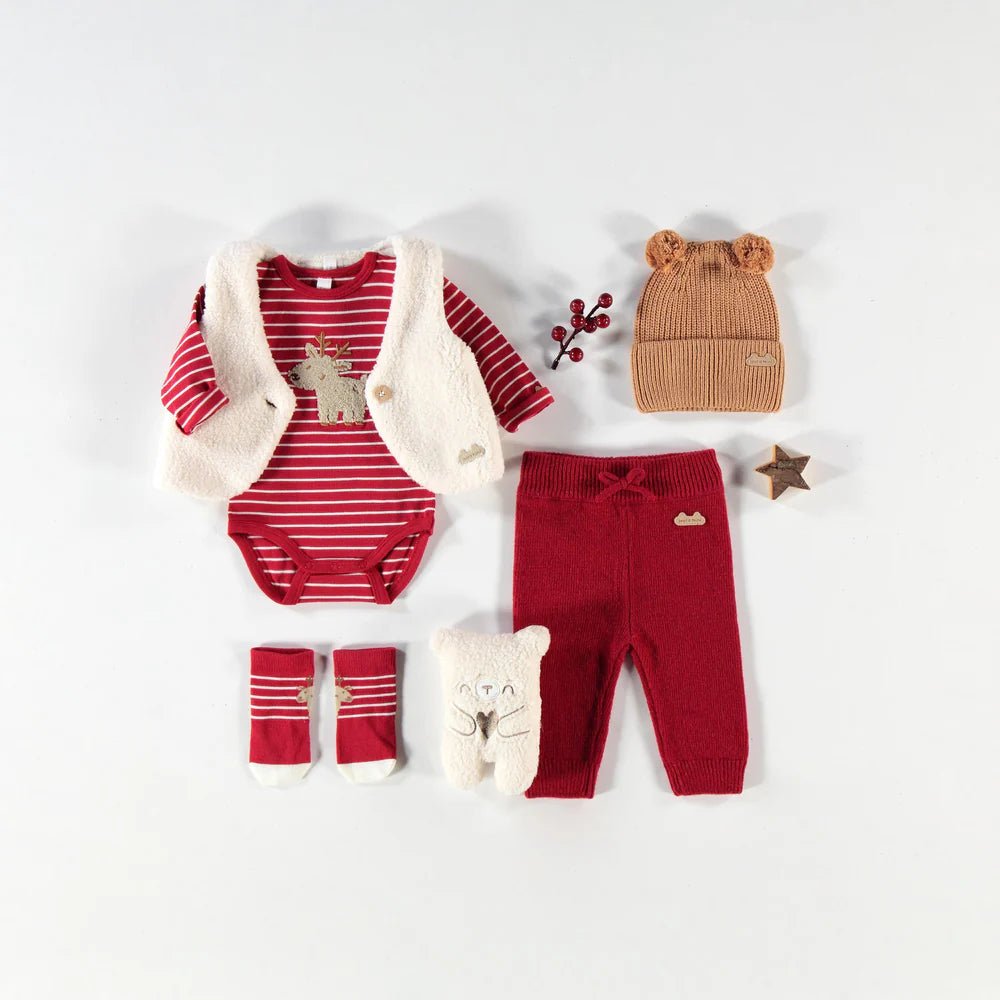 Red bodysuit with stripes - Princess and the Pea Boutique