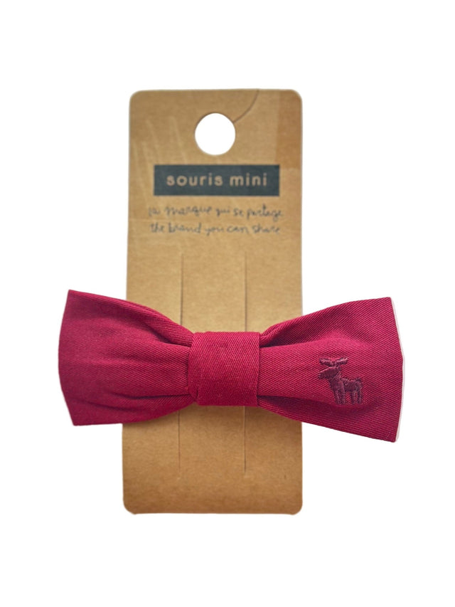 Red Corduroy Bow Tie - Reindeer - Princess and the Pea Boutique