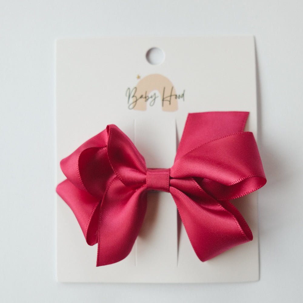 Satin Ribbon Bow - 3.5 X 2.5 Inches - Fusia - Princess and the Pea Boutique