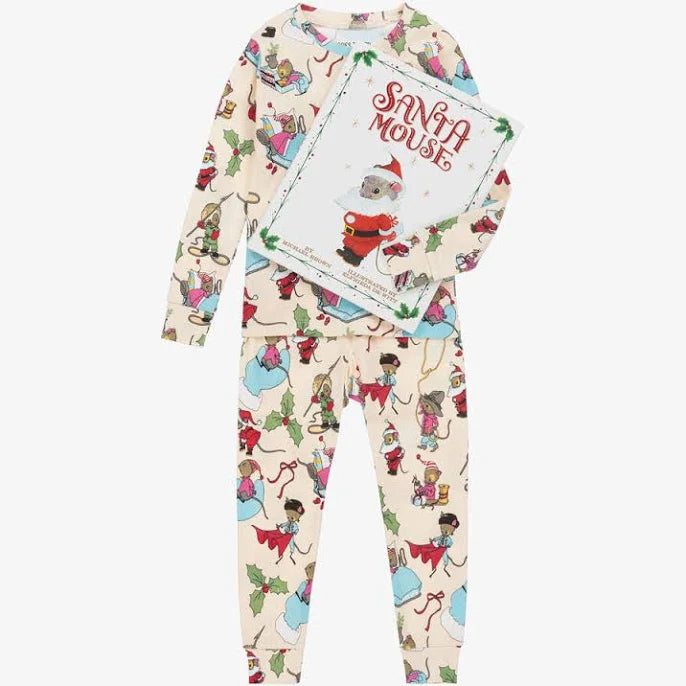 Books to bed - Santa Mouse Pajama Set- Flat Pack with Book