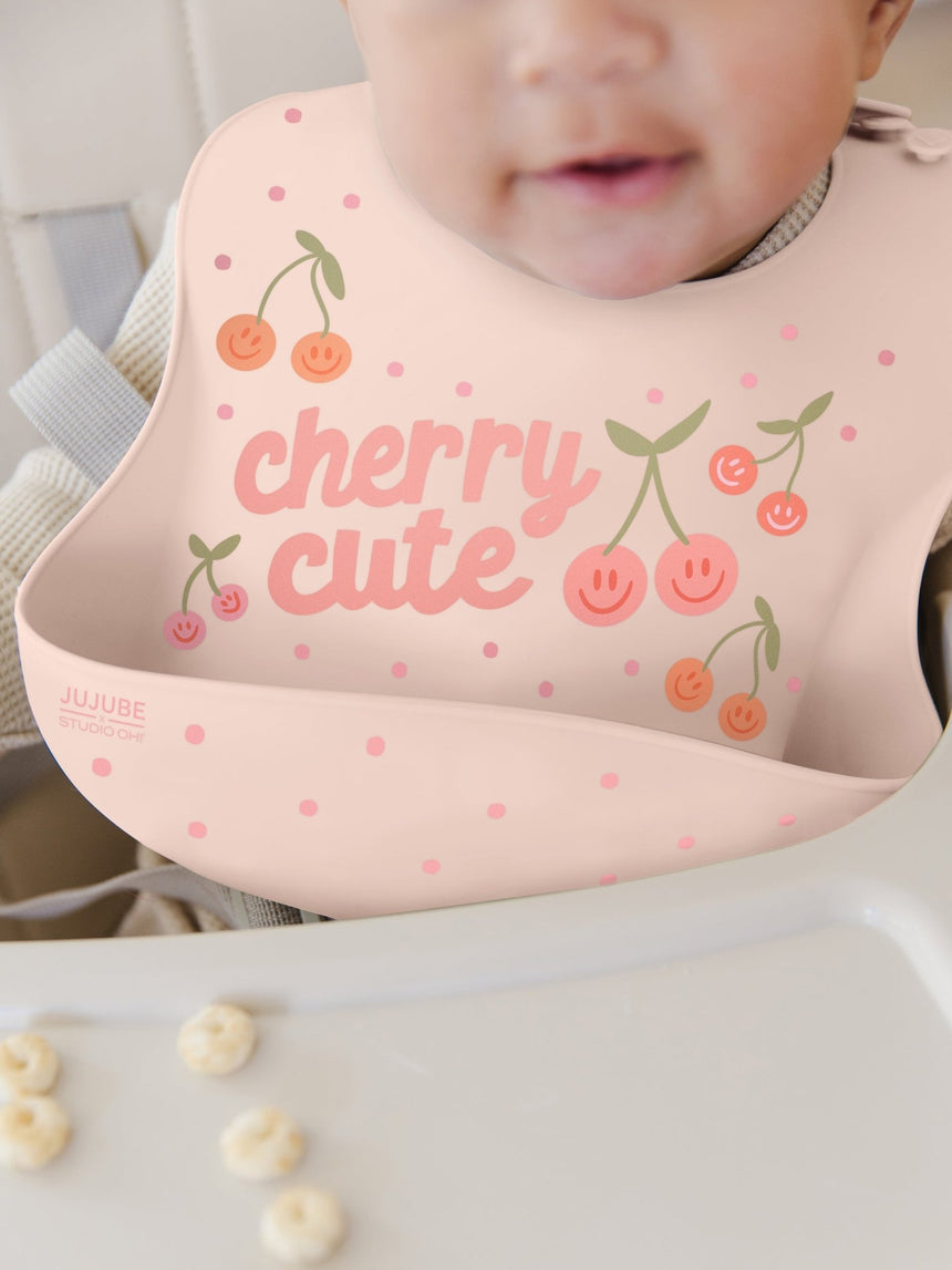 Silicone Bibs Cherry Cute by Doodle By Meg - Princess and the Pea Boutique