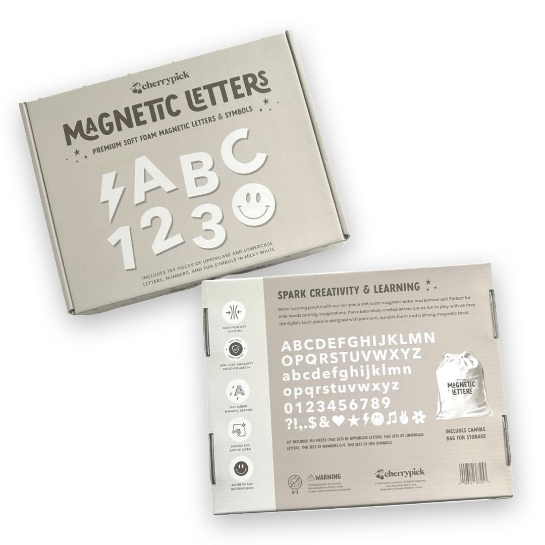 Soft Foam Magnetic Letters & Symbols 150pc Set: Milky White - Princess and the Pea Boutique