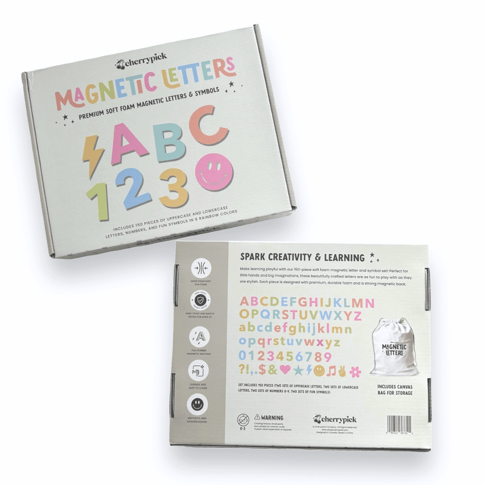 Soft Foam Magnetic Letters & Symbols 150pc Set: Pastel Rainbow - Princess and the Pea Boutique