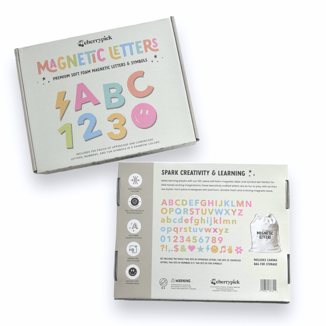Soft Foam Magnetic Letters & Symbols 150pc Set: Pastel Rainbow - Princess and the Pea Boutique