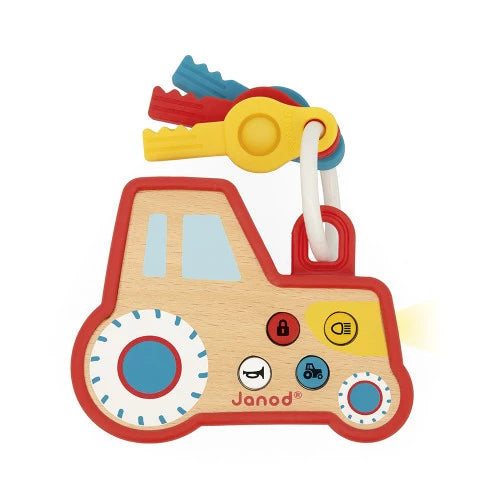 Janod Sound and Light Tractor Keychain (wood)