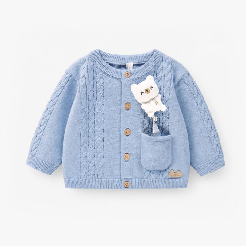 Souris Mini Baby Blue knitted cardigan - Princess and the Pea Boutique