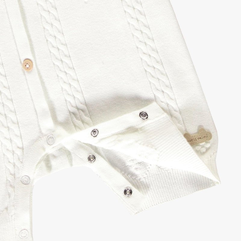 Souris Mini Cream knit romper with pointelle pattern - Princess and the Pea Boutique