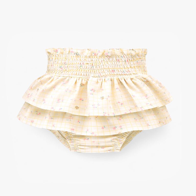 Souris Mini Two - piece cream checked and floral pattern set - Princess and the Pea Boutique