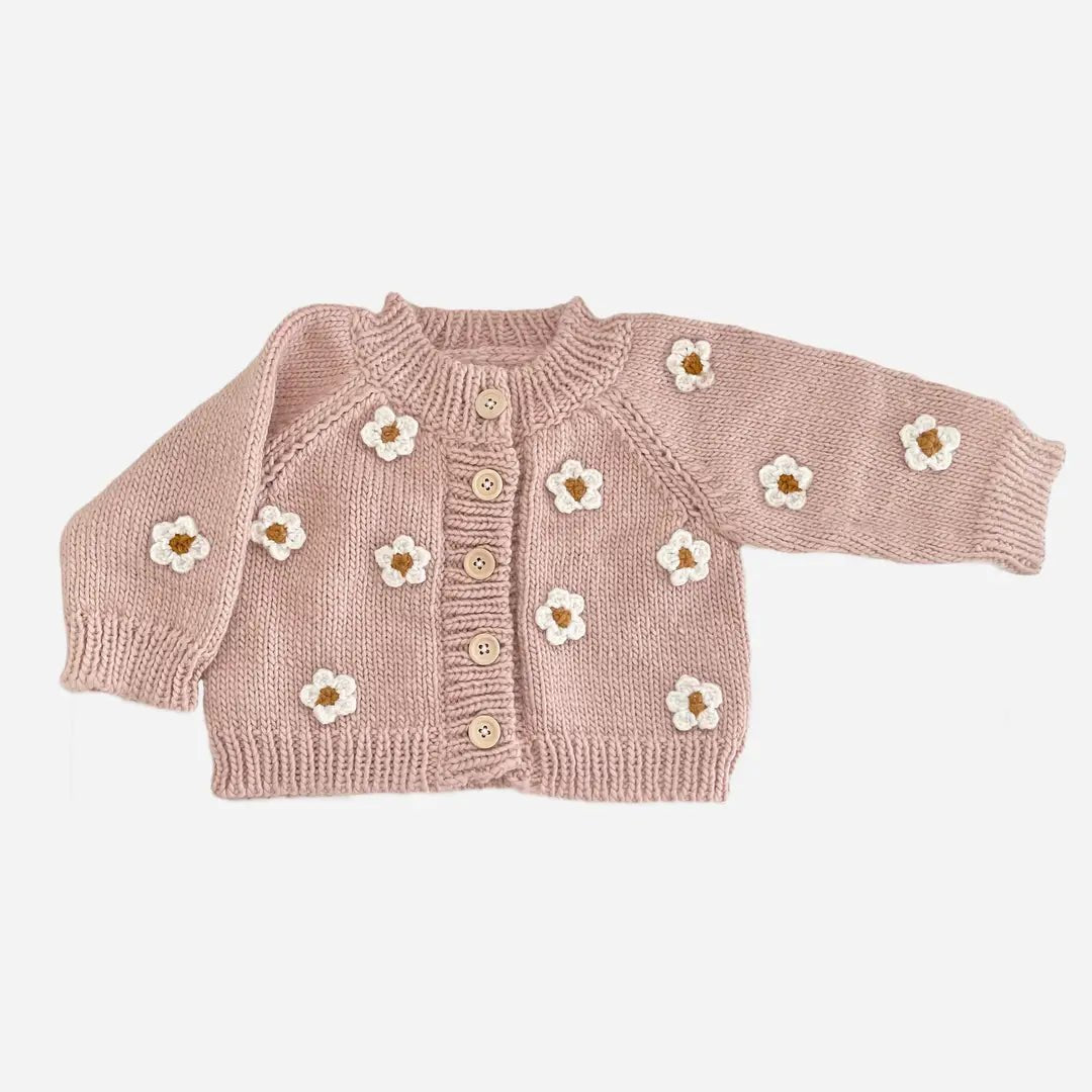 The Blueberry Hill Flower Cardigan Blush - Princess and the Pea Boutique