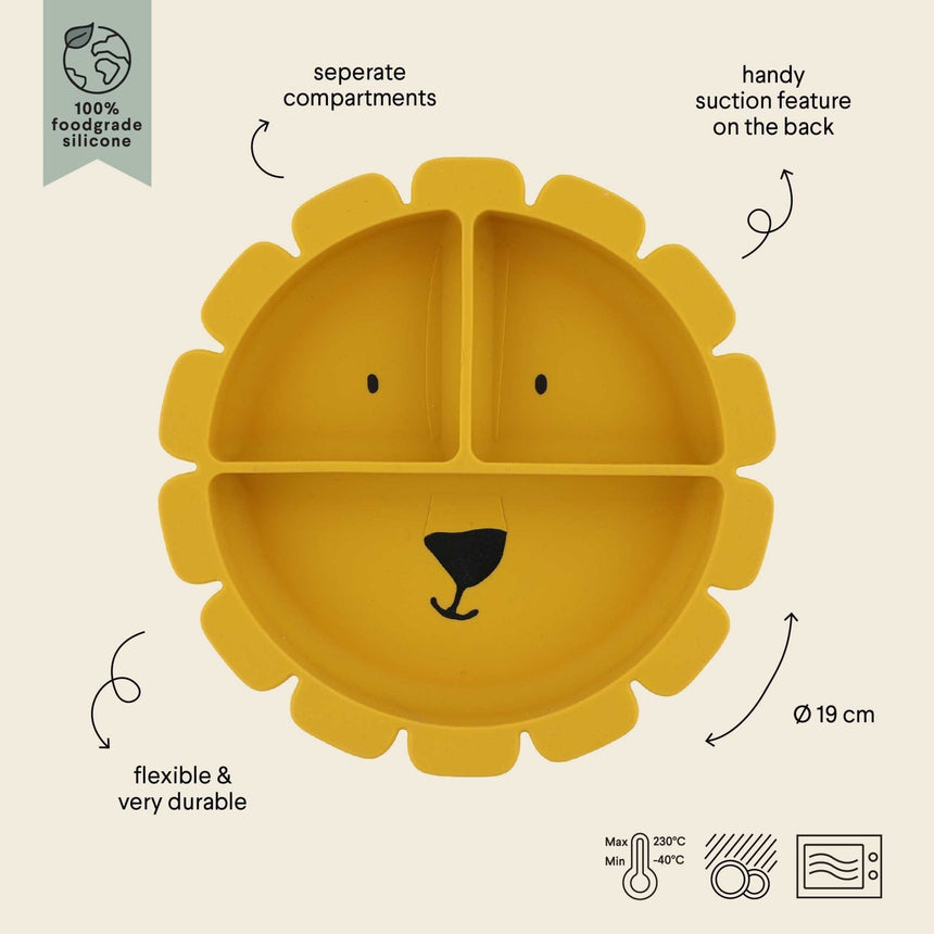 Trixie Silicone divided suction plate - Mr. Lion - Princess and the Pea Boutique