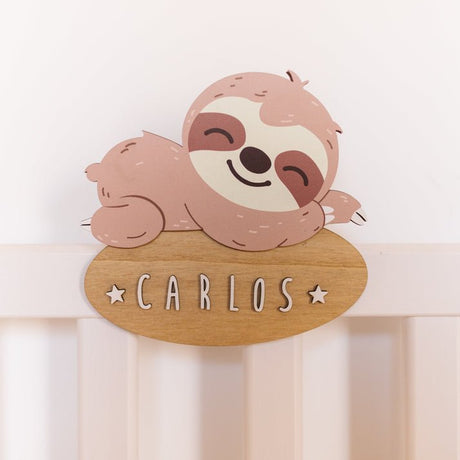 Vintiun Personalized Decorative Plate - Sloth - Princess and the Pea Boutique